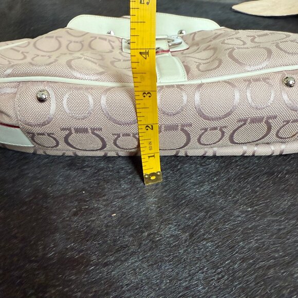 Salvatore Ferragamo Gancini Pink Canvas Shoulder Bag - Picture 9 of 9